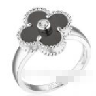 621433356 Alhambra Ring In White Gold With Onyx